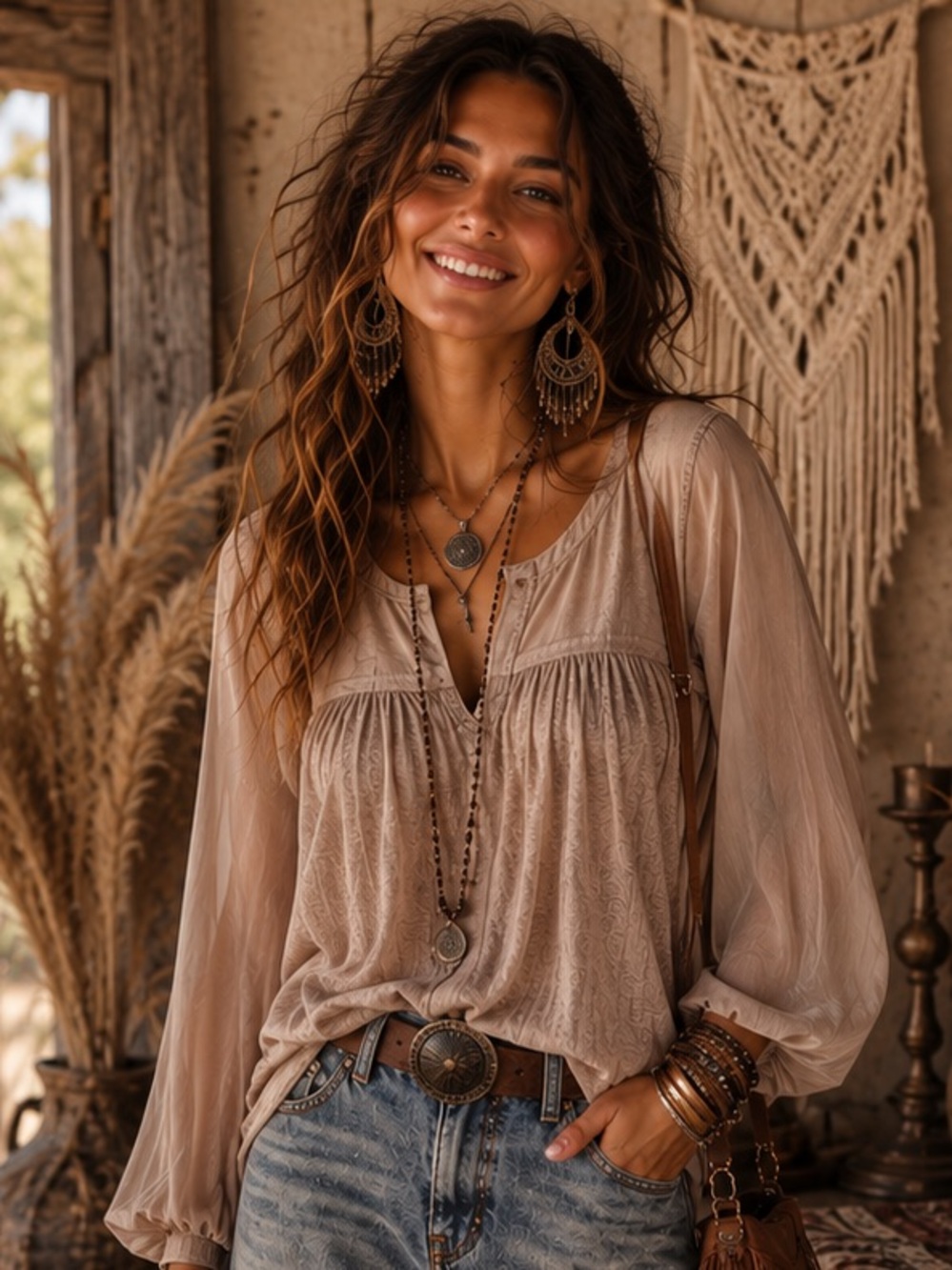 American Eagle Outfitters tan Scoop-Neck Sheer Sleeve‎ Blouse Size: S/P